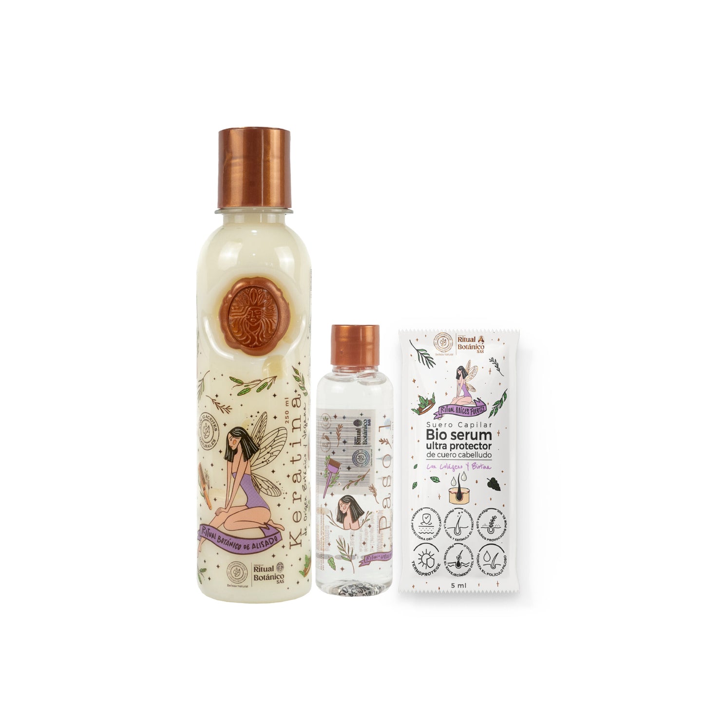 Kit keratina 250 ml – 2 personas (mediana) Ritual Botánico