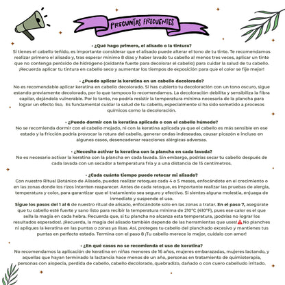 Kit keratina 250 ml – 2 personas (mediana) Ritual Botánico